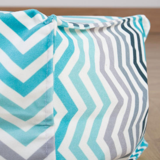 LOUNGE PUG - Puff Gigante Cama XL - Estampado Geométrico Chevron Turque