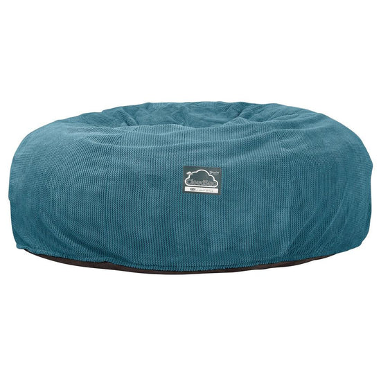 Lounge Pug, CloudSac 3000 XXL, Sofá Puf Viscoelástico King Sized, Pana efecto Waffle Egeo Azul