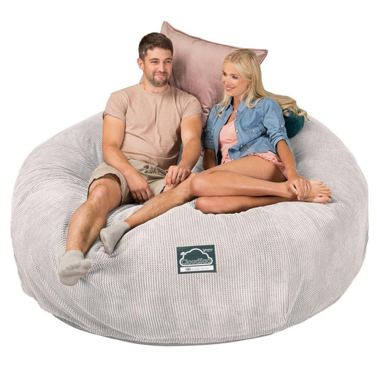 Lounge Pug, CloudSac 3000 XXL, Sofá Puf Viscoelástico King Sized, Pana efecto Waffle Crema