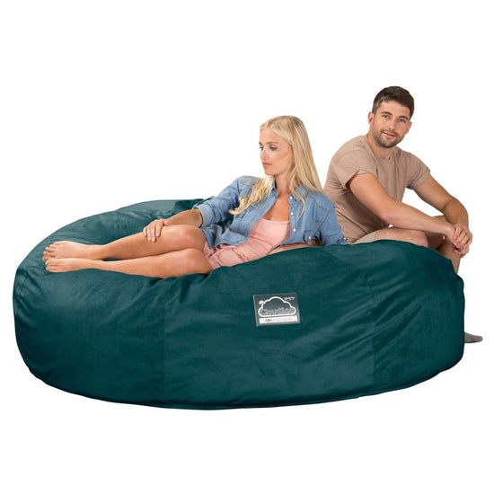 Lounge Pug, CloudSac 3000 XXL, Sofá Puf Viscoelástico King Sized, Terciopelo Turquesa