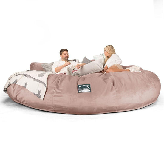 Lounge Pug, CloudSac 5000 XXXXXL, Sofá Puf Viscoelástico Titánico, Terciopelo Rosa