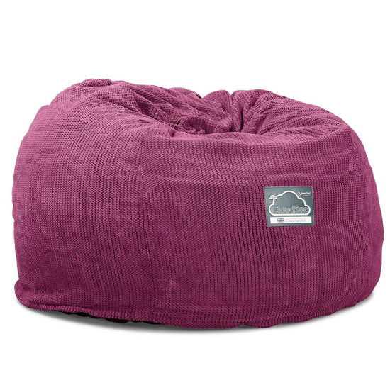 Lounge Pug, CloudSac 510 XL, Puf Viscoelástico Extra Grande, Pana efecto Waffle Rosa
