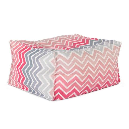 LOUNGE PUG - Escabel - Estampado Geométrico Chevron Rosa