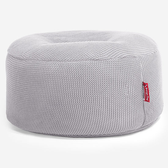 LOUNGE PUG - Puff Taburete - Ellos Punto Grueso Gris claro