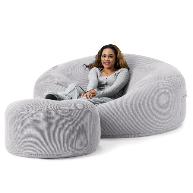LOUNGE PUG - Puff Gigante 'Mega-Mamut' - Ellos Punto Grueso Gris claro