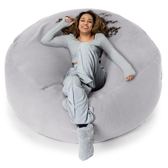 LOUNGE PUG - Puff Gigante 'Mega-Mamut' - Ellos Punto Grueso Gris claro