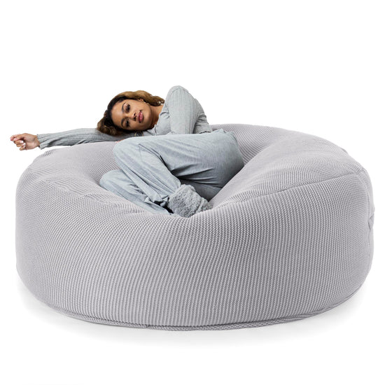 LOUNGE PUG - Puff Gigante 'Mega-Mamut' - Ellos Punto Grueso Gris claro