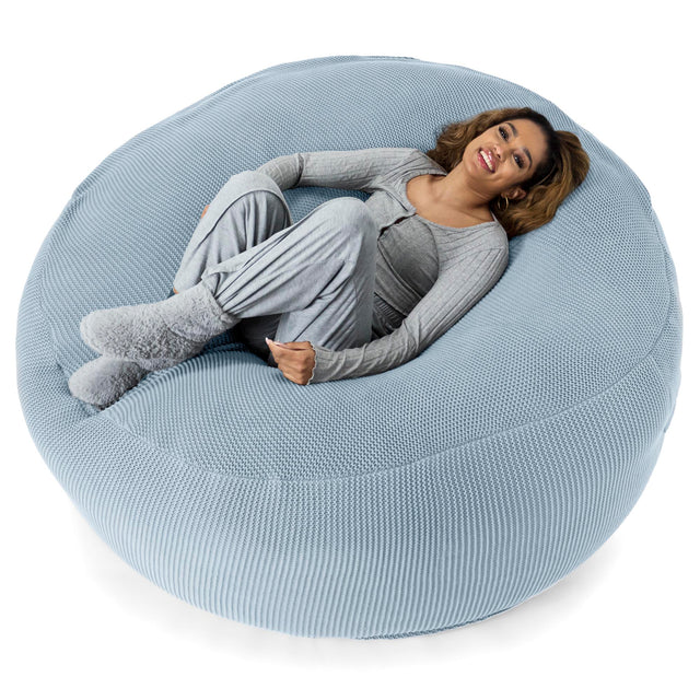 LOUNGE PUG - Puff Gigante 'Mega-Mamut' - Ellos Punto Grueso Azul Brumoso