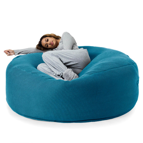 LOUNGE PUG - Puff Gigante 'Mega-Mamut' - Ellos Punto Grueso Azul petróleo