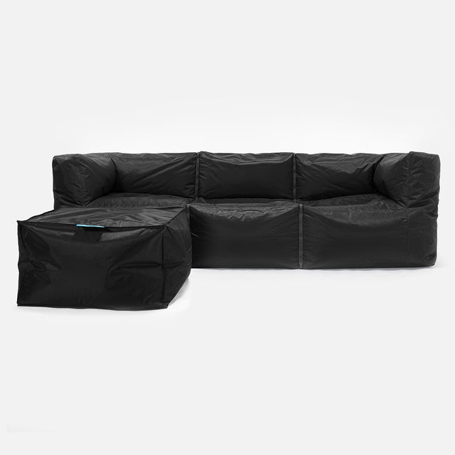 SmartCanvas™ Puf Sofá Modular 3 piezas - Negro 02