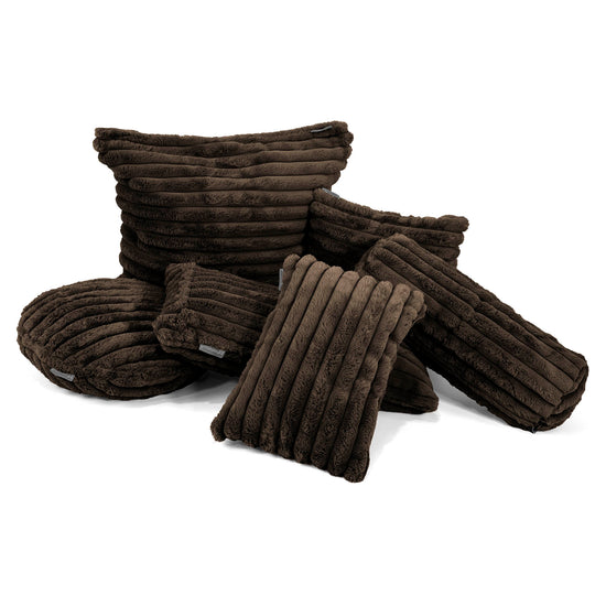 Fundas de Cojín Rectangular Gigante 40 x 80cm - Pana de Felpa Ultra Café 02