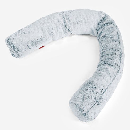 Almohada Gigante para Sofás XL - Piel de Conejo Sintética Azul Empolvado 01