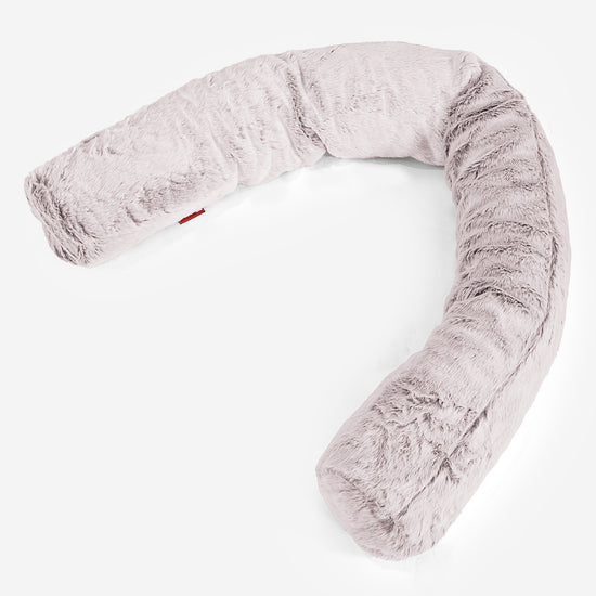 Almohada Gigante para Sofás XL - Piel de Conejo Sintética Rosa Empolvado 01