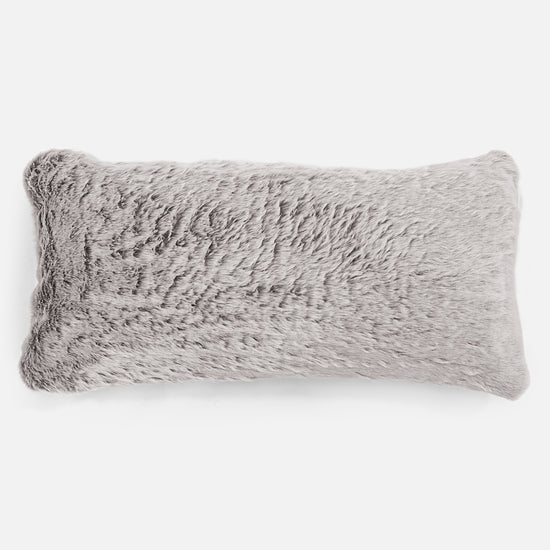 CloudSac 50 Almohada Gigante Viscoelástica 40 x 80cm - Piel de Conejo Sintética Gris Claro