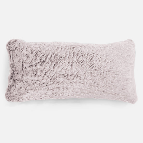CloudSac 50 Almohada Gigante Viscoelástica 40 x 80cm - Piel de Conejo Sintética Rosa Empolvado