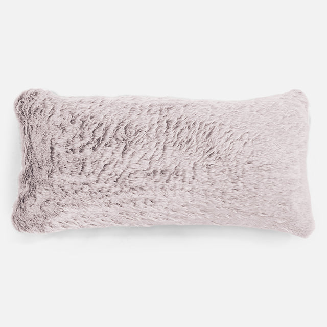 CloudSac 50 Almohada Gigante Viscoelástica 40 x 80cm - Piel de Conejo Sintética Rosa Empolvado