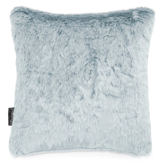 Cojín 47 x 47cm - Piel de Conejo Sintética Azul Empolvado 01