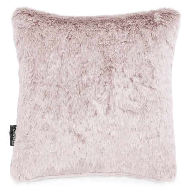 Cojín 47 x 47cm - Piel de Conejo Sintética Rosa Empolvado 01