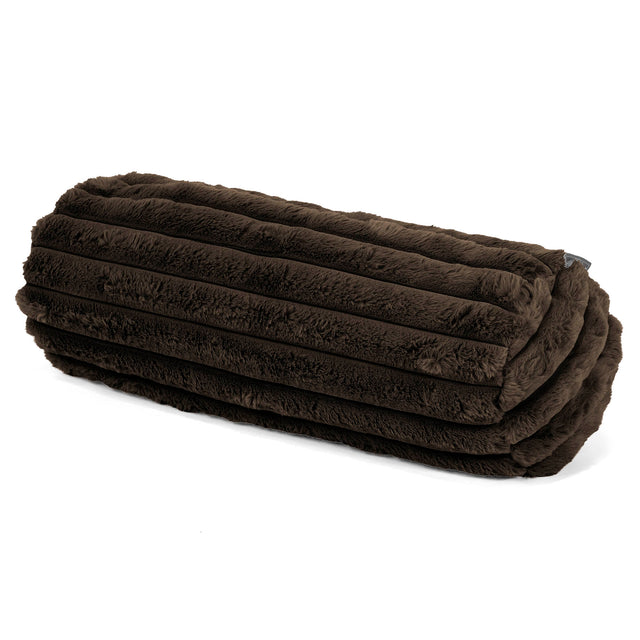 Fundas de Cojín Cilíndrico 20 x 55cm - Pana de Felpa Ultra Café 01