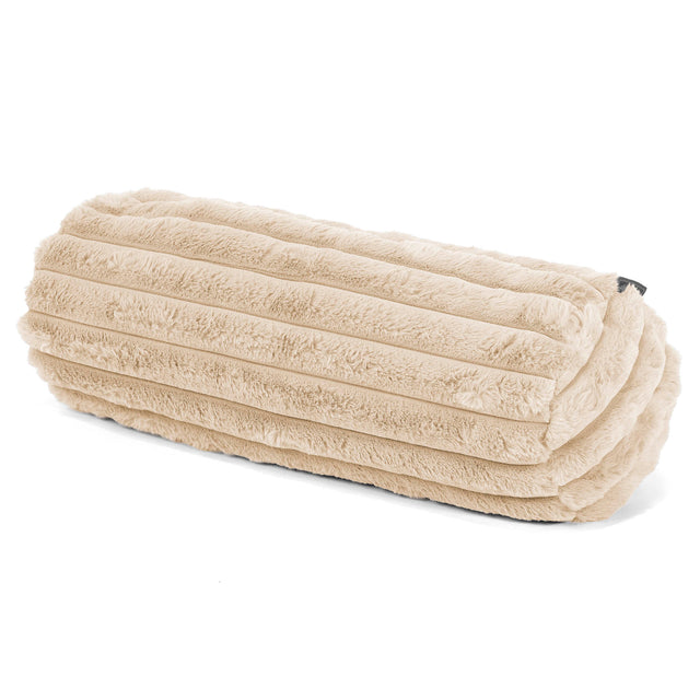 Fundas de Cojín Cilíndrico 20 x 55cm - Pana de Felpa Ultra Crema 01