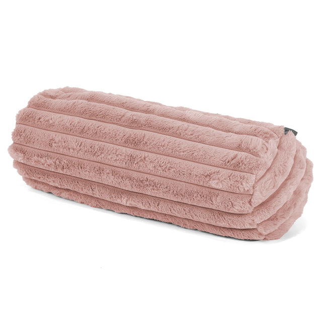 Fundas de Cojín Cilíndrico 20 x 55cm - Pana de Felpa Ultra Rosa Empolvado 01