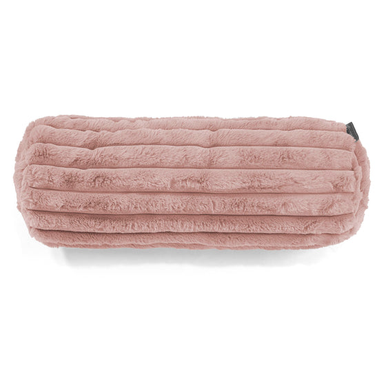 Fundas de Cojín Cilíndrico 20 x 55cm - Pana de Felpa Ultra Rosa Empolvado 02