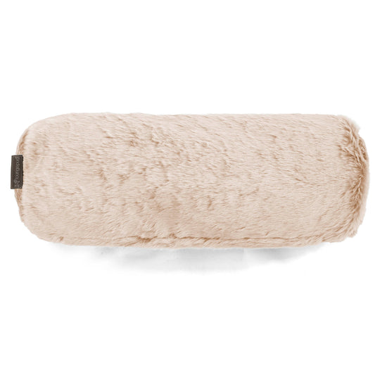 Cojín Cilíndrico 20 x 55cm - Piel de Conejo Sintética Blanco 02