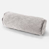 Cojín Cilíndrico 20 x 55cm - Piel de Conejo Sintética Gris Claro 01