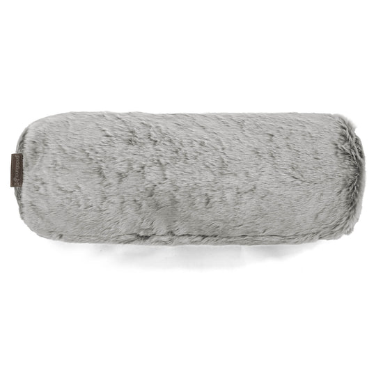 Cojín Cilíndrico 20 x 55cm - Piel de Conejo Sintética Gris Claro 02