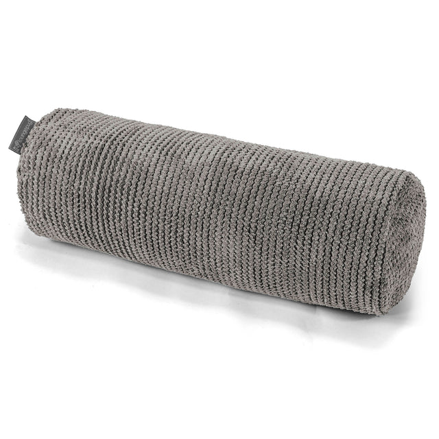 Cojín Cilíndrico 20 x 55cm - Pompón Carbón Gris 01