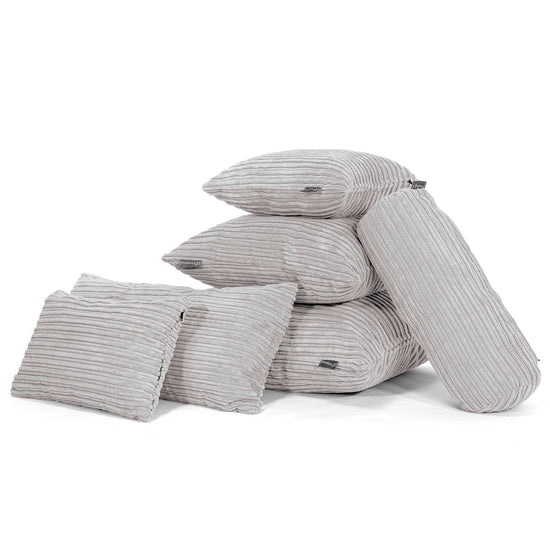 Fundas de Cojín Extra Grande 70 x 70cm - Pana Clásica Aluminio Plata 04