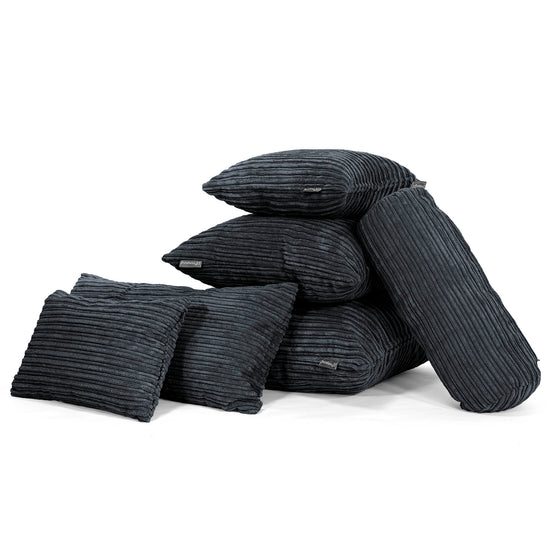 Cojín Extra Grande 70 x 70cm - Pana Clásica Negro 04
