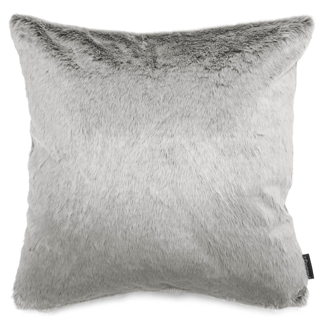Cojín Extra Grande 70 x 70cm - Piel de Conejo Sintética Gris Claro 01