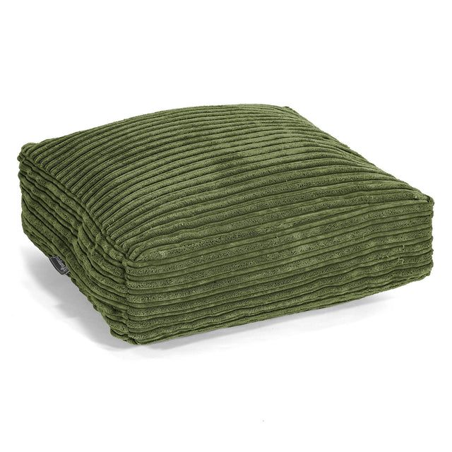 Cojín de Piso Grande - Pana Clásica Bosque Verde 01