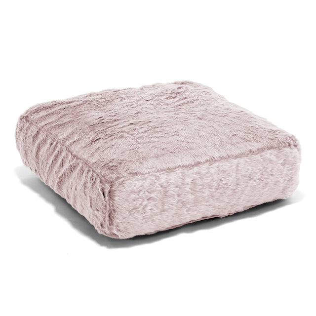 Cojín de Piso Grande - Piel de Conejo Sintética Rosa Empolvado 01