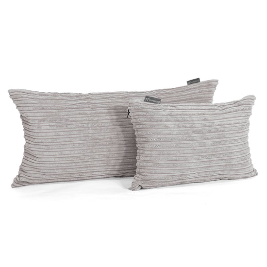 Fundas de Cojín Rectangular 35 x 50cm - Pana Clásica Aluminio Plata 03
