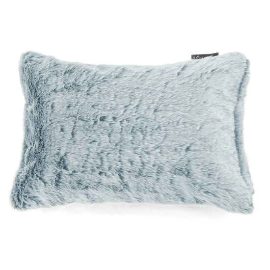 Cojín Rectangular 35 x 50cm - Piel de Conejo Sintética Azul Empolvado 01