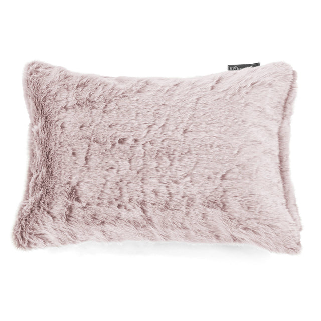 Cojín Rectangular 35 x 50cm - Piel de Conejo Sintética Rosa Empolvado 01