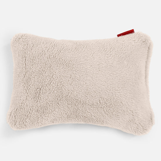 Cojín Rectangular 35 x 50cm - Piel de Osito Sintética Crema 01