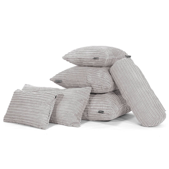 Fundas de Cojín Redondo 50cm - Pana Clásica Aluminio Plata 03