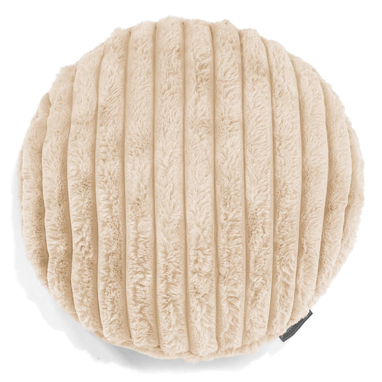 Fundas de Cojín Redondo 50cm - Pana de Felpa Ultra Crema 01