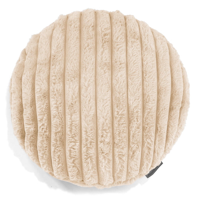 Fundas de Cojín Redondo 50cm - Pana de Felpa Ultra Crema 01