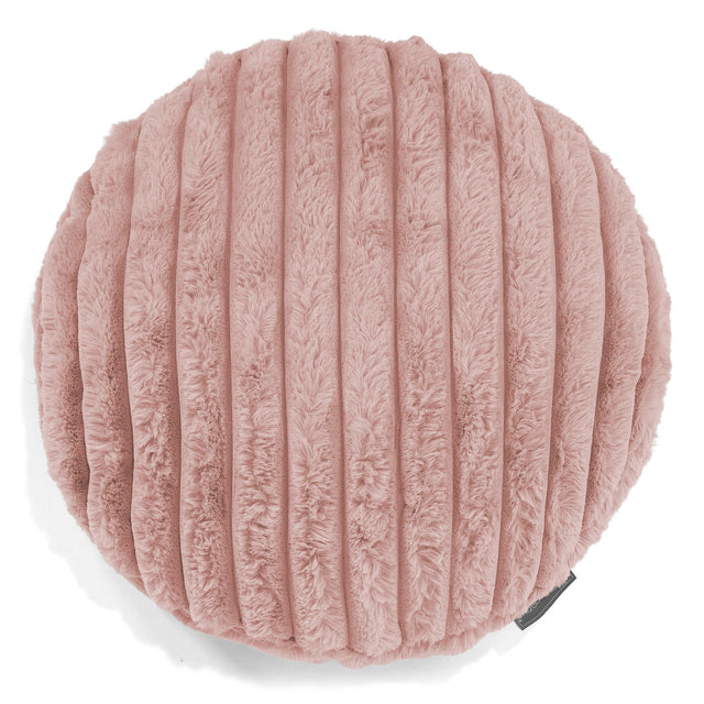 Fundas de Cojín Redondo 50cm - Pana de Felpa Ultra Rosa Empolvado 01