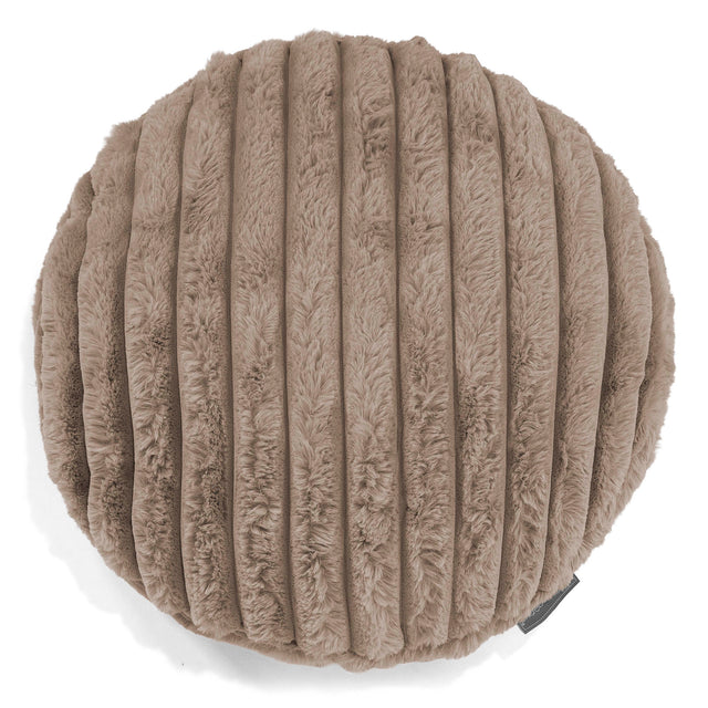 Fundas de Cojín Redondo 50cm - Pana de Felpa Ultra Visón 01