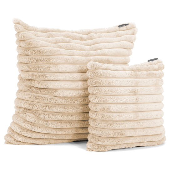 Fundas de Cojín 47 x 47cm - Pana de Felpa Ultra Crema 02