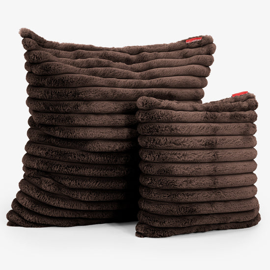 Fundas de Cojín Extra Grande 70 x 70cm - Pana de Felpa Ultra Café 02