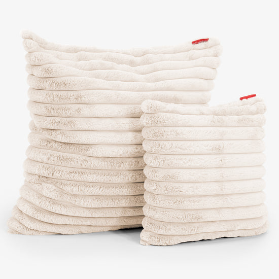 Fundas de Cojín Extra Grande 70 x 70cm - Pana de Felpa Ultra Crema 02