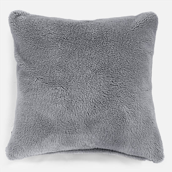 Cojín Gigante 70 x 70cm - Piel de Osito Sintética Gris oscuro 01
