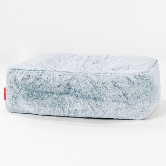 Escabel Gigante - Piel de Conejo Sintética Azul Empolvado 01