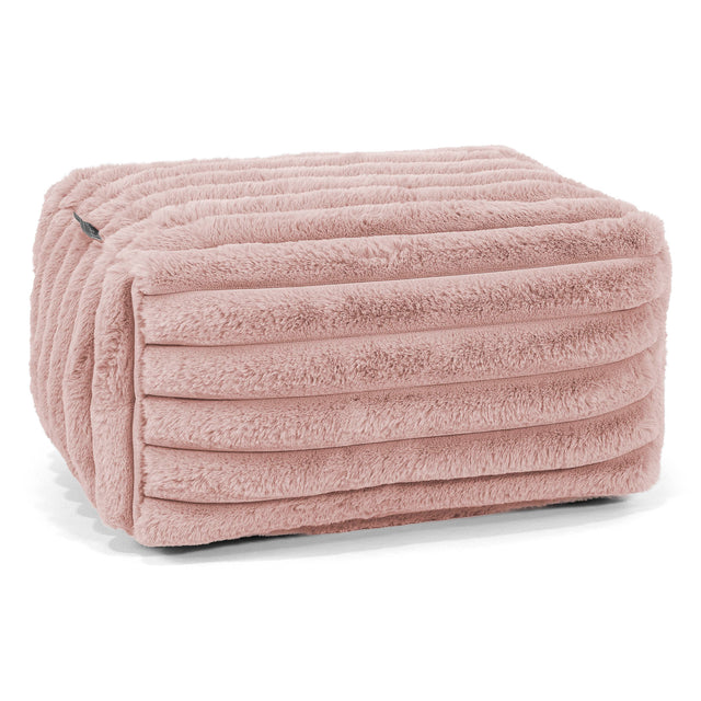 Escabel - Pana de Felpa Ultra Rosa Empolvado 01